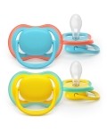 Avent Philips Sucette Ultra Air Day 18+M bleu/jaune, 2 pièces