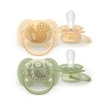 Avent Philips Nuggi Ultra Soft 6-18M beige/grün Muster, 2 Stück