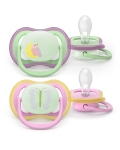 Avent Philips Nuggi Ultra Air Night 6-18M Vogel/Schmetterling, 2 Stück