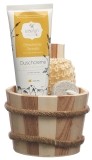 SIDEFYN Coffret cadeau seau en bois crème de douche citronnelle