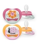 Avent Philips Sucette Ultra Air Collection 6-18M fleur/coccinelle, 2 pièces