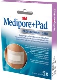 3M MEDIPORE+PAD 5x7.2cm Wundkissen 2.8x3.8cm, 5 Stück