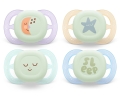 Avent Philips Nuggi Ultra Start Night 0-2M Smiley/Sleep/Mond/Stern, 2 Stück