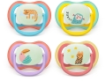 Avent Philips Nuggi Ultra Air Night 18+M Tiger/Affe/Vogel/Leopard, 2 Stück