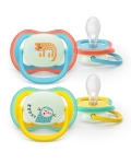 Avent Philips Nuggi Ultra Air Night 18+M Leopard/Affe, 2 Stück