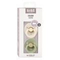 BIBS Colour Latex Round 6-12m ivory sage, 2 pièces