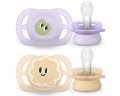 Avent Philips Nuggi Ultra Start 0-2M orange/lila Muster, 2 Stück