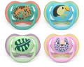 Avent Philips Nuggi Ultra Air Day 6-18M Tiger/Vogel/Blatt/Gepard, 2 Stück