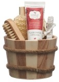 SIDEFYN Geschenkset Holzkübel Fusscreme Paradiesapfel