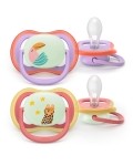 Avent Philips Nuggi Ultra Air Night 18+M Vogel/Leopard, 2 Stück