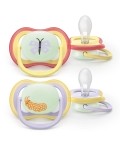 Avent Philips sucette ultra air night 0-6 mois papillon/lchenille, 2 pièces