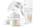 Avent Philips tire-lait manuel avec biberon et 2x coussinets d'allaitement