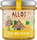 Allos Linsen Aufstrich Gelbe Linsen Avocado Bio, 140 g