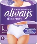 ALWAYS Discreet incontinence Pants L plus, 9 pièces
