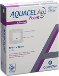 AQUACEL Ag Foam adhäsiv 10x10cm, 10 Stück