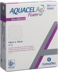 AQUACEL Ag Foam nicht adhäsiv 10x10cm, 10 Stück