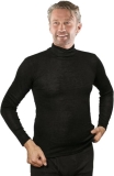 EUSANA Chemise homme manches longues col roulé S/M noire