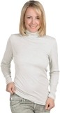 EUSANA Chemise femme manches longues col roulé XL ivoire