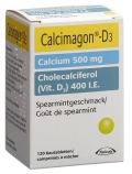 CALCIMAGON D3 comprimés croquer 500/400 spearmint, 120 pièces
