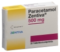 Paracetamol Zentiva comprimés 500 mg, 20 pièces