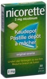 NICORETTE Original pastilles dépôts à mâcher 2mg, 30 pièces