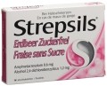 STREPSILS Lutschtabletten Erdbeer ohne Zucker, 16 Stück