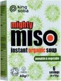 King Soba Mighty Miso Suppe Instant mit Kürbis, 6 x 10g