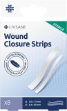 LIVSANE bandelettes de fermeture plaie stérile, 8 pièces