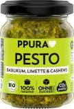 PPURA Pesto Basilikum, Limette und Cashews, 120 g