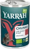 YARRAH Bio Katzenfutter Bröckchen Huhn Rind Dose, 405 g