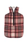 Frosch Wärmflasche PVC 1.8l Flanell karo rosa