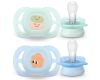 Avent Philips sucette ultra start 0-2 mois vert clair/bleu clair motif, 2 pièces