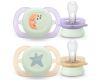 Avent Philips sucette ultra start night 0-2 mois lune/étoile, 2 pièces