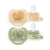 Avent Philips sucette ultra soft 6-18 mois beige/vert motif, 2 pièces