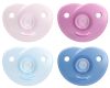 Avent Philips Sucette Soothie Heart 0-6M bleu clair/bleu/rose/lila, 2 pièces