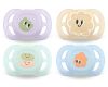 Avent Philips sucette ultra start 0-2 mois vert clair/bleu clair/orange/lila motif, 2 pièces