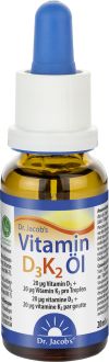 Dr. Jacob's Vitamin D3K2 Öl 800 IE/20 mcg D3+K2 640 Tropfen, 20 ml