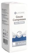 LIVSANE Compresses de gaze 5cmx5cm non stériles, 100 pièces