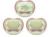 Avent Philips Sucette Ultra Air Day&Night 6-18M vert-beige/beige motif, 3 pièces
