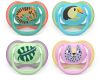 Avent Philips Sucette Ultra Air Day 6-18 mois tigre/oiseau/feuille/guépard, 2 pièces