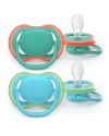 Avent Philips Sucette Ultra Air Day 6-18 mois turquoise/bleu, 2 pièces