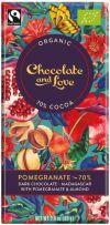 Chocolate and Love Dark Chocolate 70% Kakao & Granatapfel, 80 g