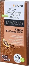 claro Fair Trade Mascao Schokolade mit Kakaobohnensplittern 70%, 80 g
