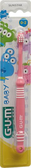 GUM Baby brosse dents 0-2 ans rose