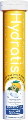 HYDRATIS comprimés effervescents citron fleur de sureau, 20 pièces