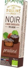Les Chocolats de PAULINE Pièces de noisettes enrobées de chocolat noir, 45 g