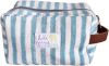 Lili Pepper Blockprint Necessaire Stripe Rose Blue SMALL