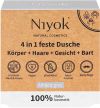 Niyok 4in1 feste Dusche Körper Haare Gesicht Bart, 80g