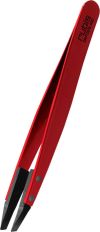 RUBIS Pincette Techno polymère biseauté rouge Inox