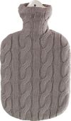 Sänger Wärmflasche 2l Strickbezug Zopf dunkelbeige